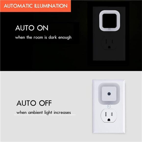 LED Night Light Lamp with Smart Sensor Dusk to Dawn Sensor, Daylight White, 0.5W - Picture 3 of 7
